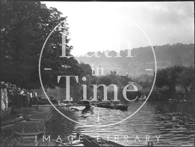 Rowing event on the River Avon, Bathwick, Bath c.1900