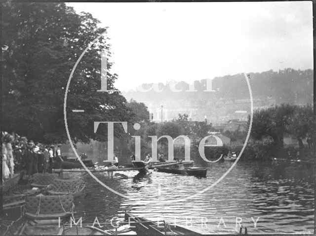 Rowing event on the River Avon, Bathwick, Bath c.1900