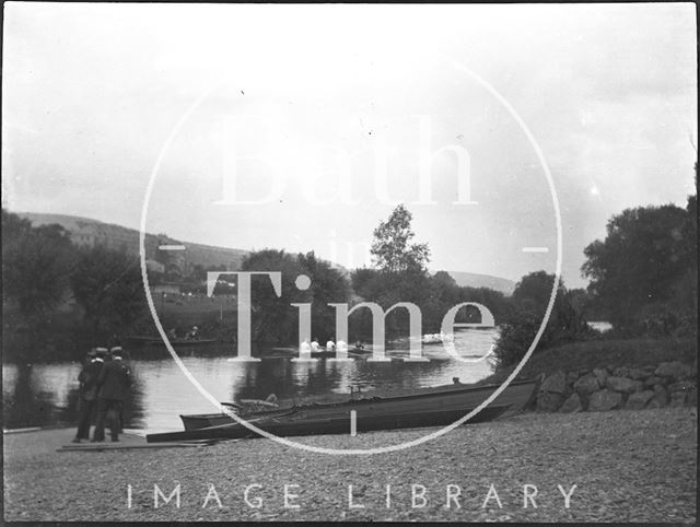 Rowing event on the River Avon, Bathwick, Bath c.1900