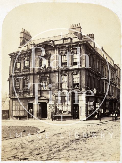 Bishop Butler's House, 14, Kingsmead Square and 1 to 3, Kingsmead Street, Bath c.1872