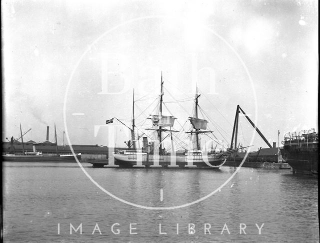 Rigged ship in an unidentified location c.1900