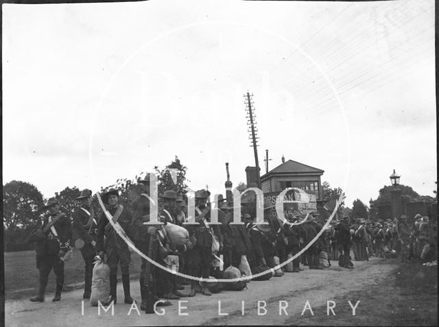 Soldiers on the move at an unidentified location c.1900