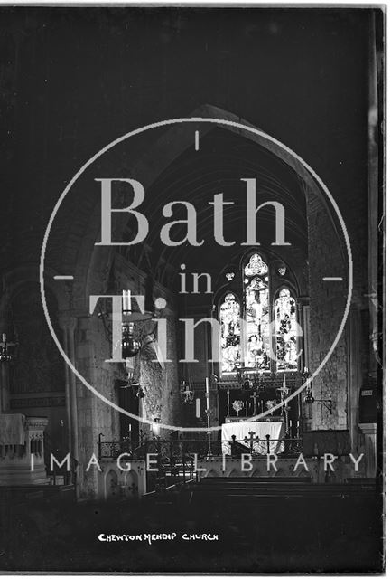 Interior of Chewton Mendip Church, Somerset c.1922