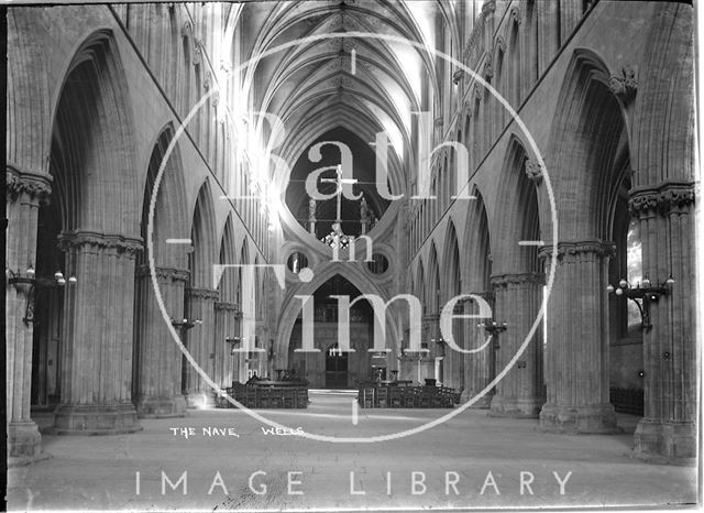 The nave, Wells Cathedral, Somerset c.1935