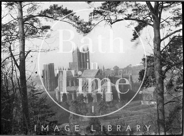 View of Wells Cathedral from Tor Hill, Somerset c.1930