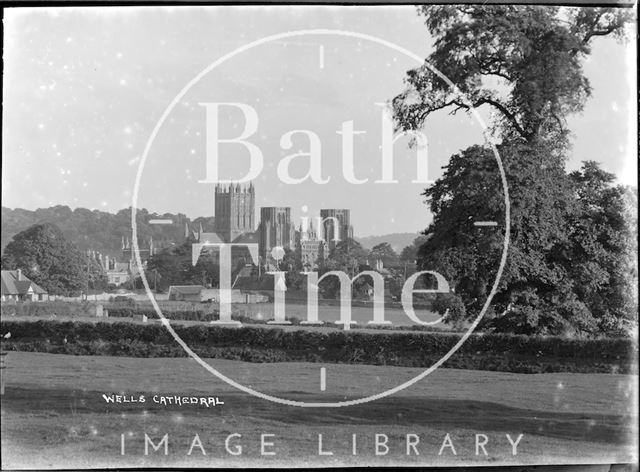 Distant view of Wells Cathedral, Somerset c.1930