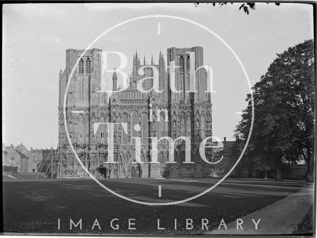 The west front of Wells Cathedral, Somerset c.1930