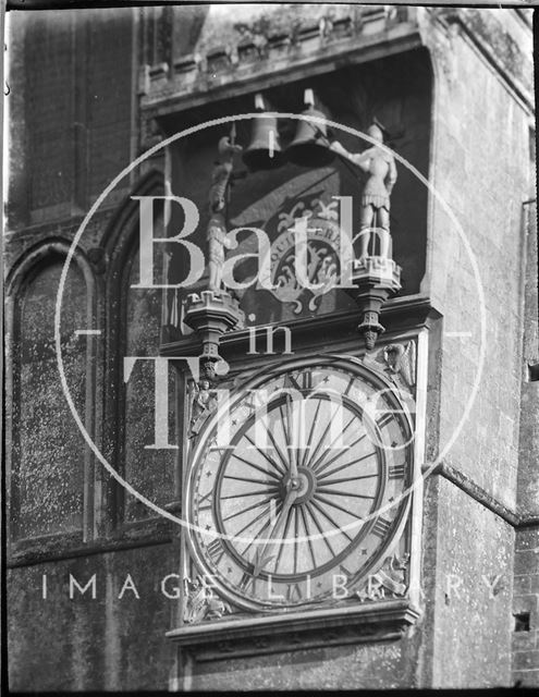 The Great Clock, Wells Cathedral, Somerset c.1930 - detail