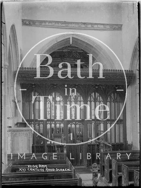 Interior of High Ham Church, Langport, Somerset c.1930