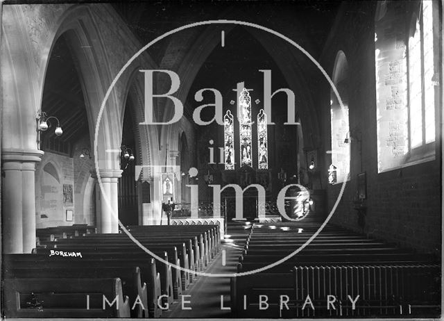 Interior of Boreham Church near Warminster, Wiltshire c.1935