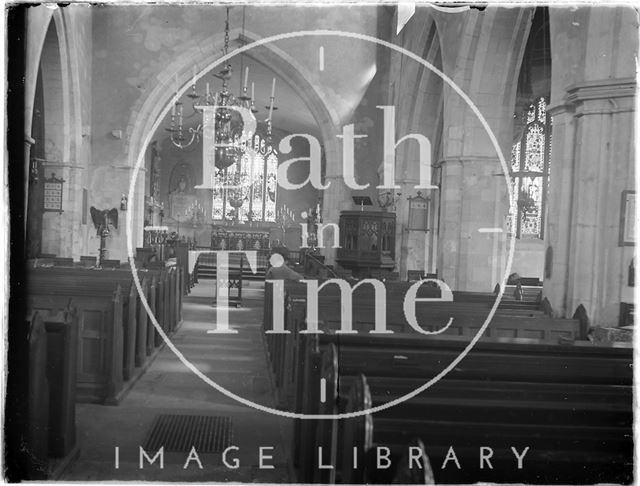 Interior of the Church of the Holy Cross, Ramsbury near Marlborough, Wiltshire c.1920