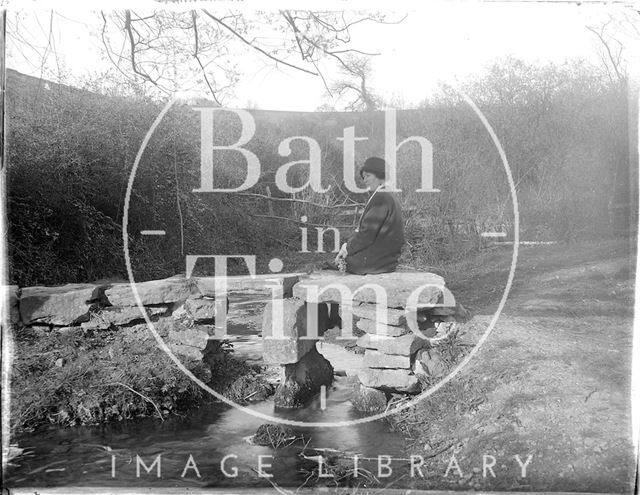 A scene by a river at Avebury, Wiltshire 1926