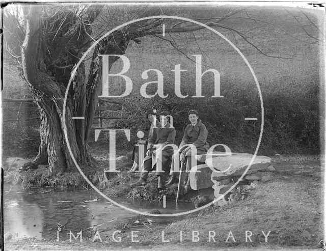 A scene by a river at Avebury, Wiltshire 1926