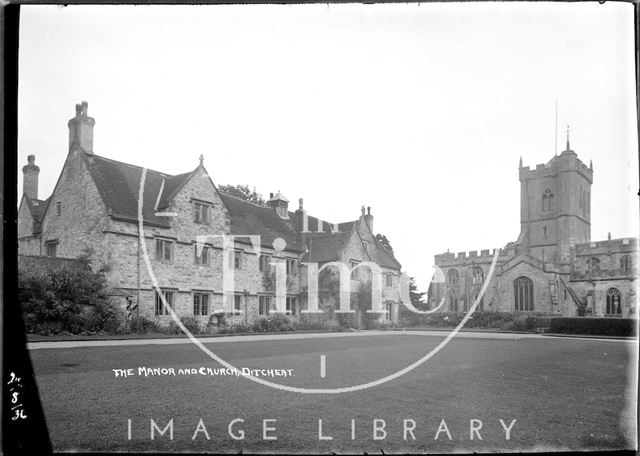 The Manor and St. Mary Magdalene Church, Ditcheat near Shepton Mallet, Somerset 1936