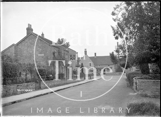 Street scene at Ditcheat near Shepton Mallet, Somerset c.1936