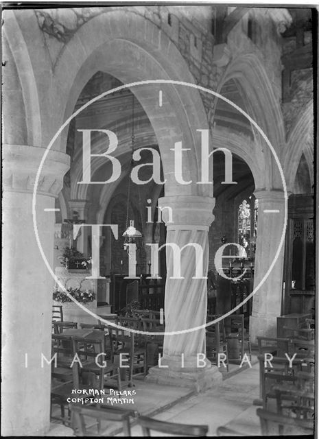 Interior of St. Michael's Church, Compton Martin, Somerset c.1937