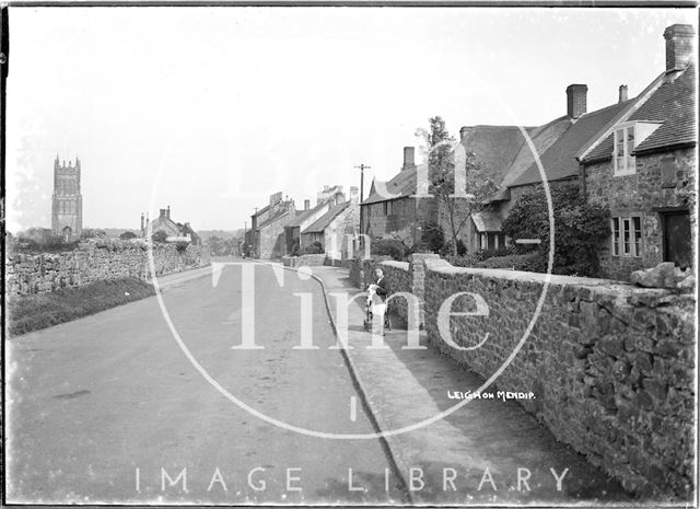 Street scene, Leigh-on-Mendip, Somerset 1935