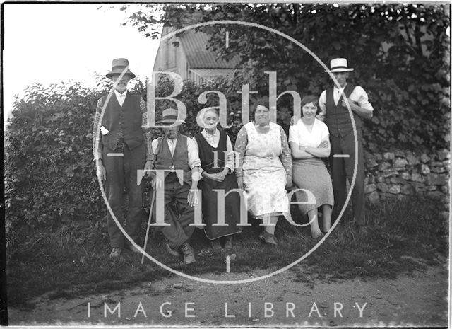 A group of locals, Leigh-on-Mendip, Somerset 1935