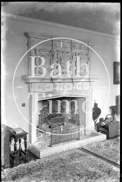 Fireplace, thought to be inside Gournay Court, West Harptree, Somerset c.1930