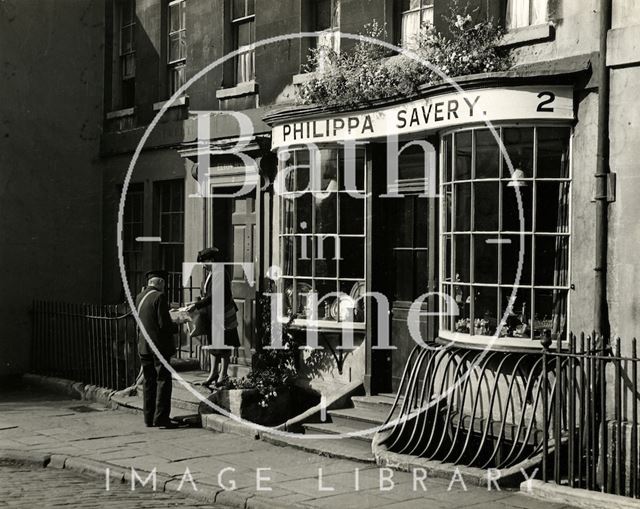 Elton House and Philippa Savery, antiques, Abbey Street, Bath c.1956