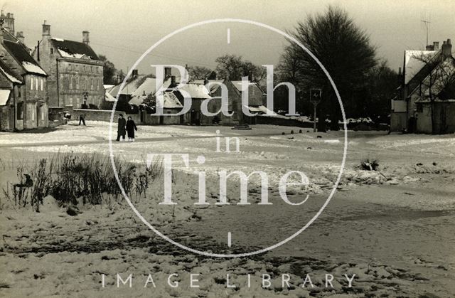 A snowy Biddestone, Wiltshire 1954