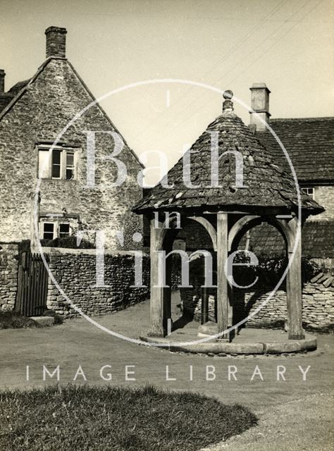 The pump at Biddestone, Wiltshire 1950s