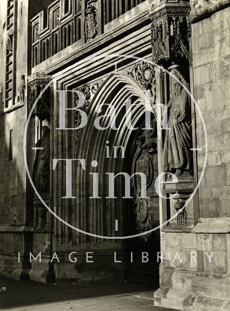 The west door, Bath Abbey 1950s