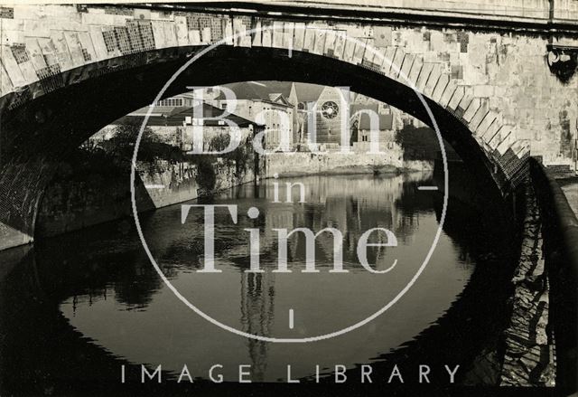 View under St. James Bridge, Bath 1950s