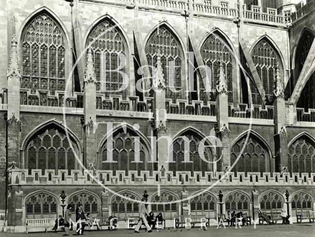 The south side of Bath Abbey from Kingston Parade c.1960?