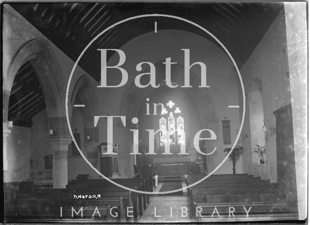 Interior of St. Andrew's Church, Ansford near Castle Cary, Somerset 1935