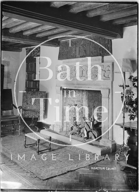 Fireplace inside Horton Court, Gloucestershire c.1930