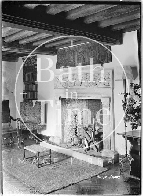 Fireplace inside Horton Court, Gloucestershire c.1930