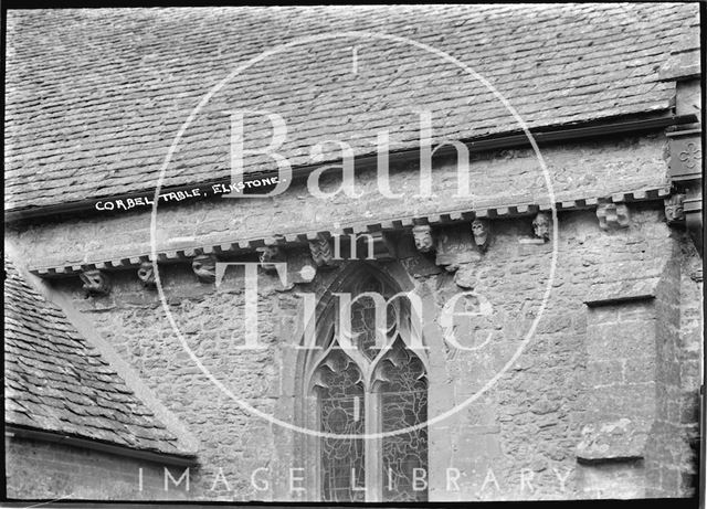 Corbel table, St. John the Evangelist Church, Elkstone, Gloucestershire c.1934