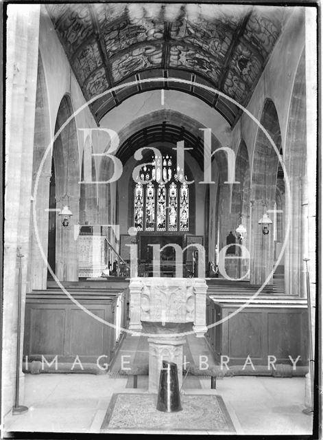 Interior of Church of St. Peter and St. Paul, Mulchelney near Langport, Somerset c.1930