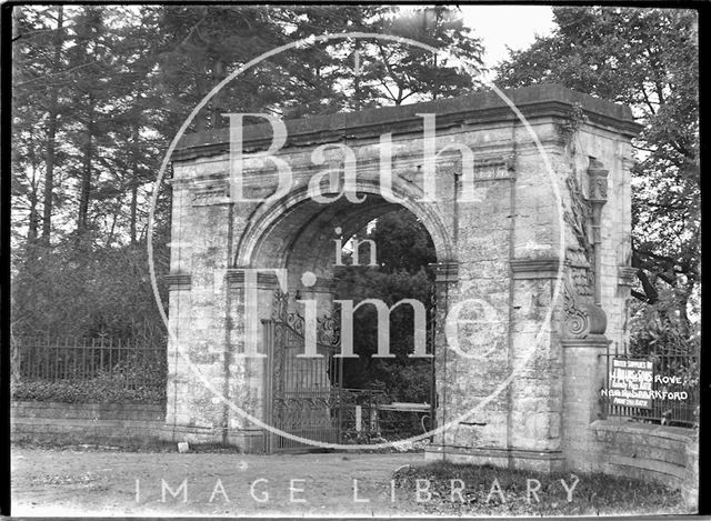 Entrance gates to Hazelgrove near Sparkford, Somerset c.1937