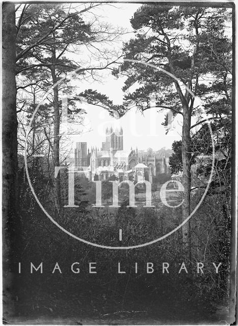 View of Wells Cathedral from Tor Hill, Somerset c.1930