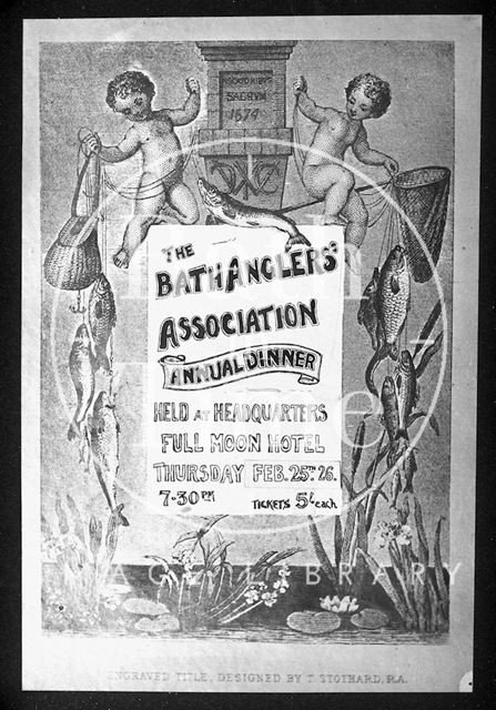 Poster for the Bath Anglers Association Annual Dinner, Full Moon Hotel