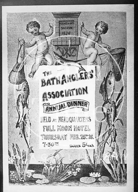 Poster for the Bath Anglers Association Annual Dinner, Full Moon Hotel