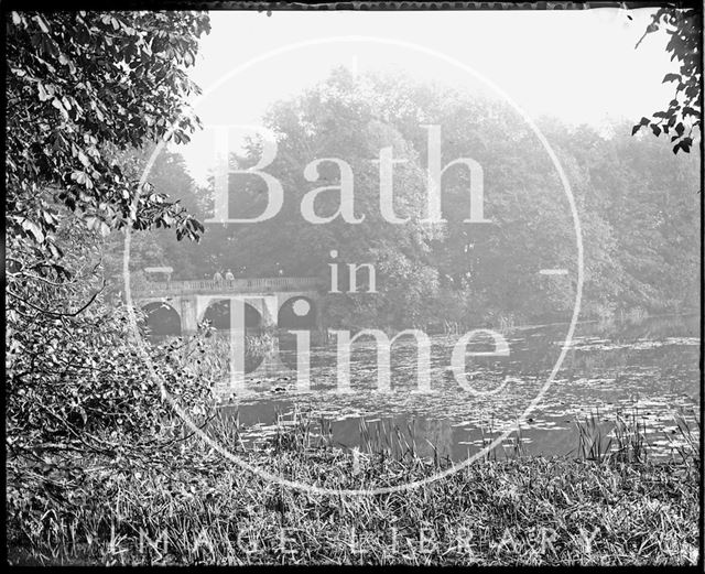 Ornamental lake and bridge, Orchardleigh, Somerset c.1910