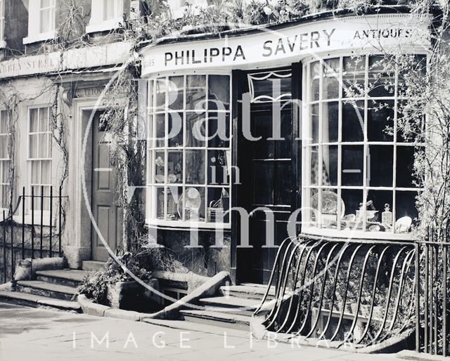 Elton House and Philippa Savery, antiques, Abbey Street, Bath c.1973