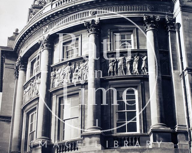 Detail of the frieze on the Guildhall, High Street, Bath c.1973