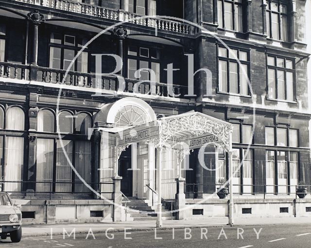 Entrance canopy to the Empire Hotel, Orange Grove, Bath c.1973