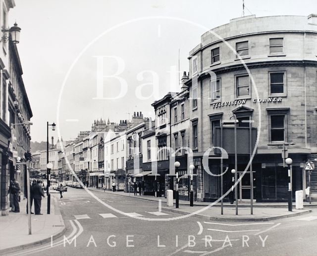 Southgate Street looking north from Dorchester Street, Bath c.1970