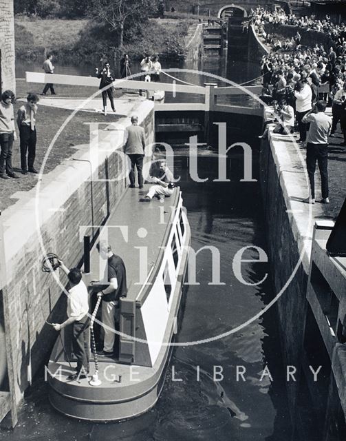 The reopening of the Kennet and Avon Canal's Lower Widcombe locks, Bath c.1973