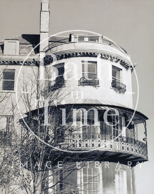 Camden Crescent, Bath decorative iron balcony c.1973