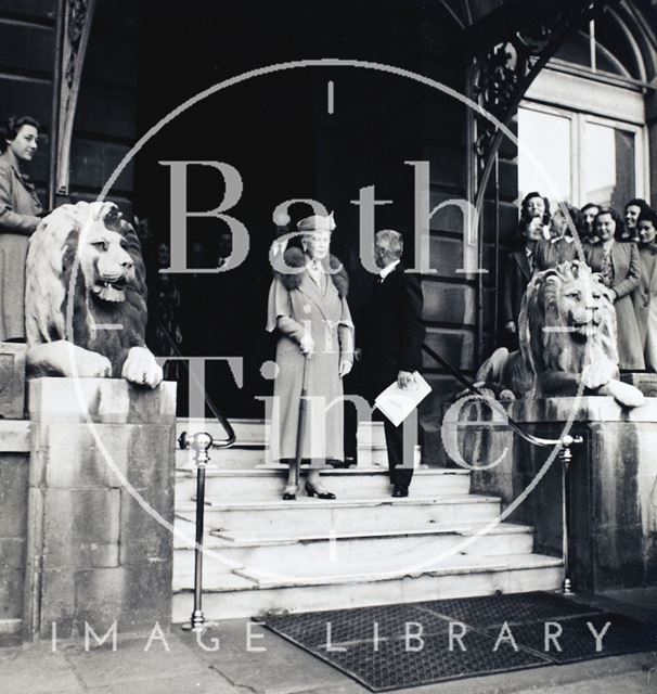 Queen Mary visits the Grand Pump Room Hotel, Bath c.1950