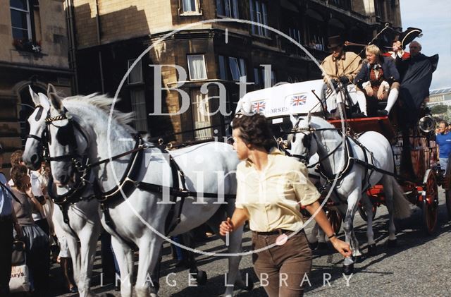 A coach and four outside the Empire Hotel, Bath c.1970-1980