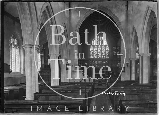 Interior of the Church of St. Andrew, Congresbury, Somerset c.1930