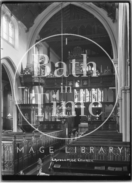 Interior of the Church of St. Mary the Virgin, Croscombe, Somerset c.1930