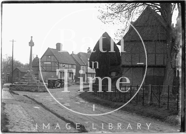 Memorial and timber framed houses, East Hagbourne, Oxfordshire c.1930